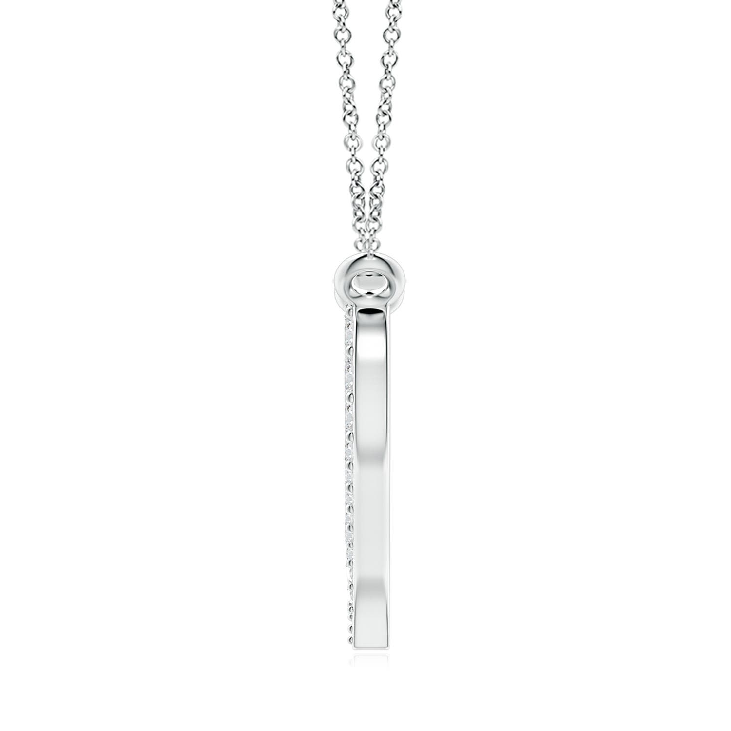 1.3mm HSI2 Diamond Wavy Heart Pendant in P950 Platinum