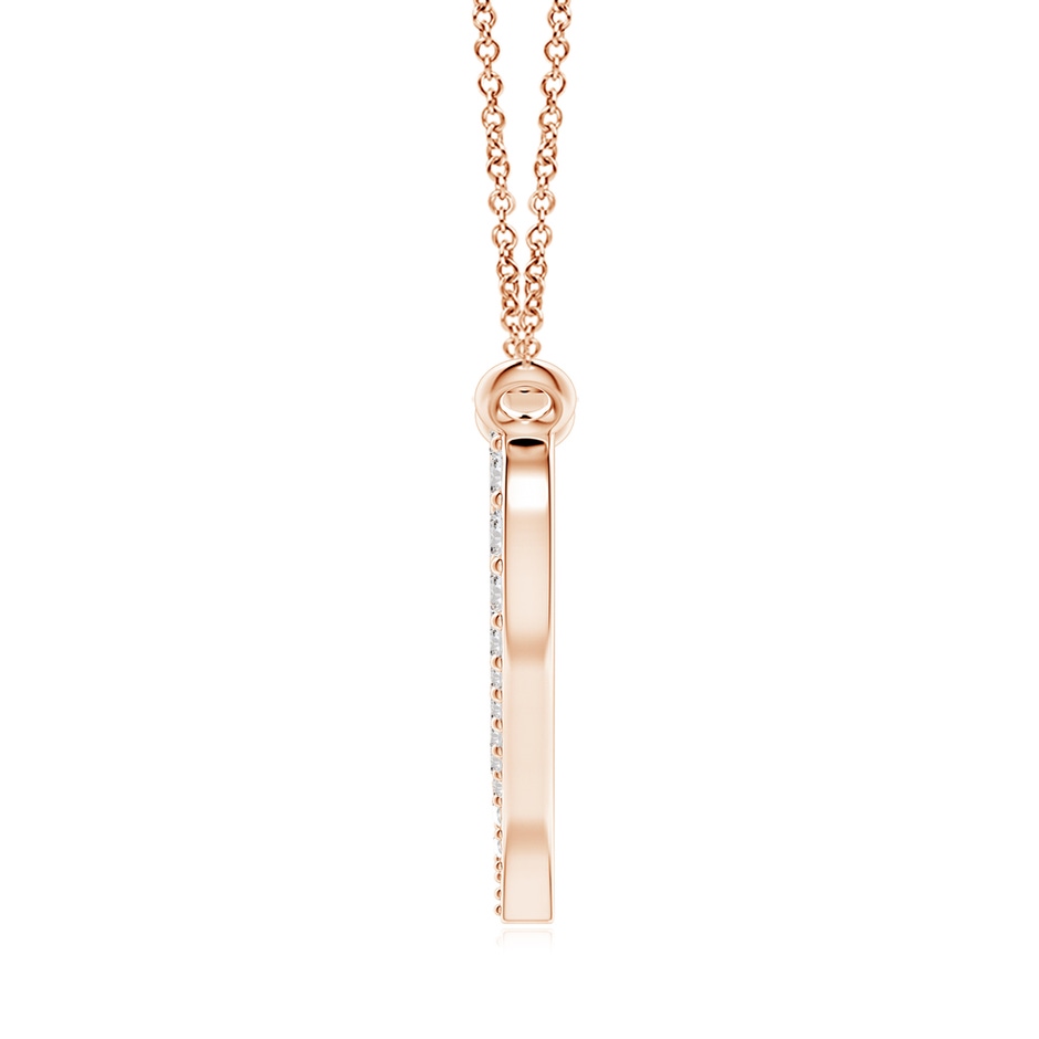 1.3mm IJI1I2 Diamond Wavy Heart Pendant in Rose Gold side 1
