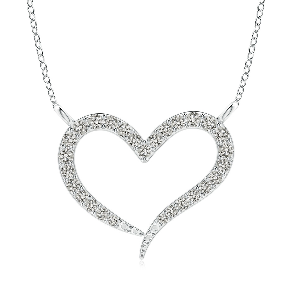 1.3mm KI3 Diamond Wavy Heart Pendant in White Gold 