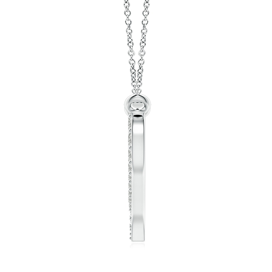 1.3mm KI3 Diamond Wavy Heart Pendant in White Gold side 1