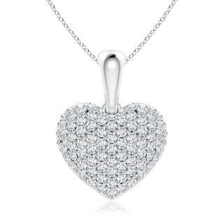 1.15mm GVS2 Pave-Set Diamond Heart Pendant in P950 Platinum