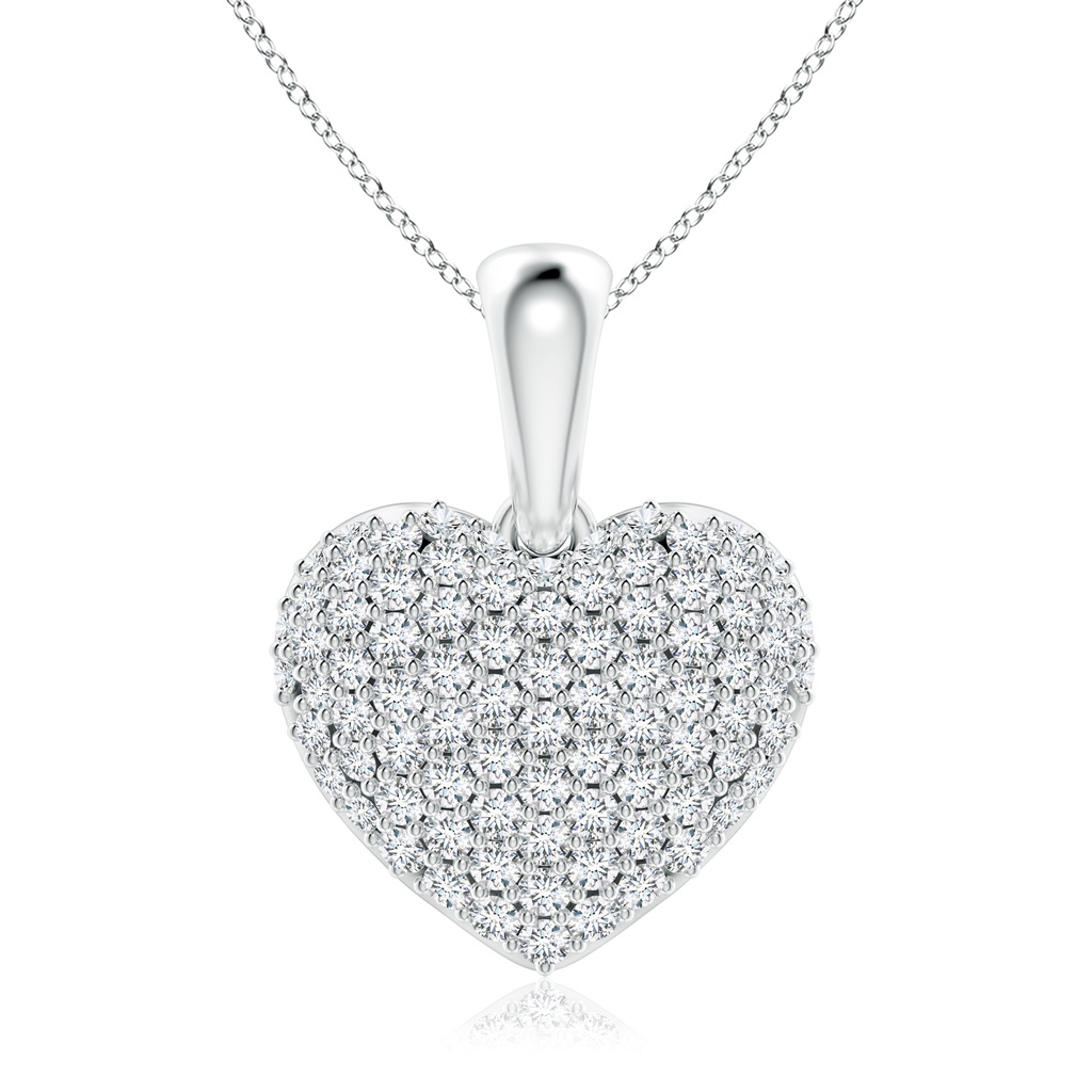 1.15mm GVS2 Pave-Set Diamond Heart Pendant in White Gold