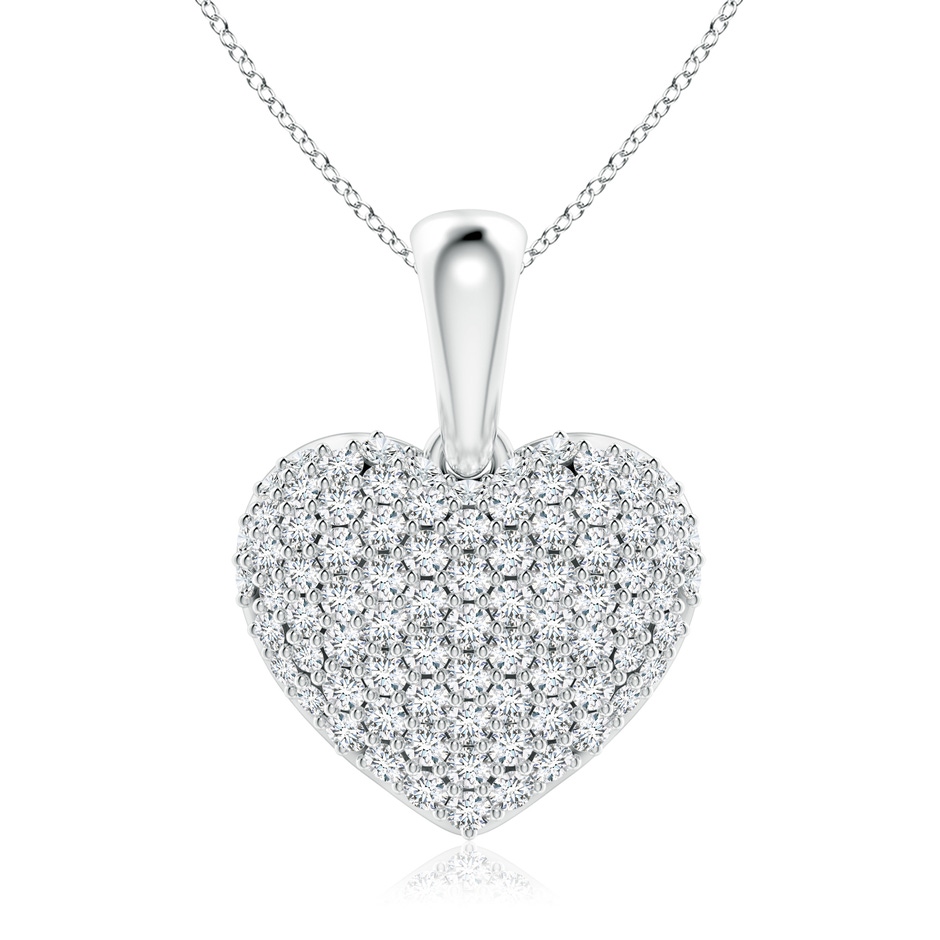 1.15mm GVS2 Pave-Set Diamond Heart Pendant in White Gold 