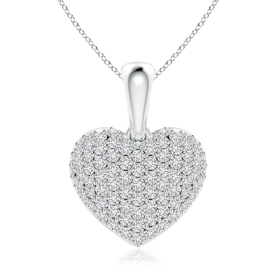 1.15mm HSI2 Pave-Set Diamond Heart Pendant in White Gold 