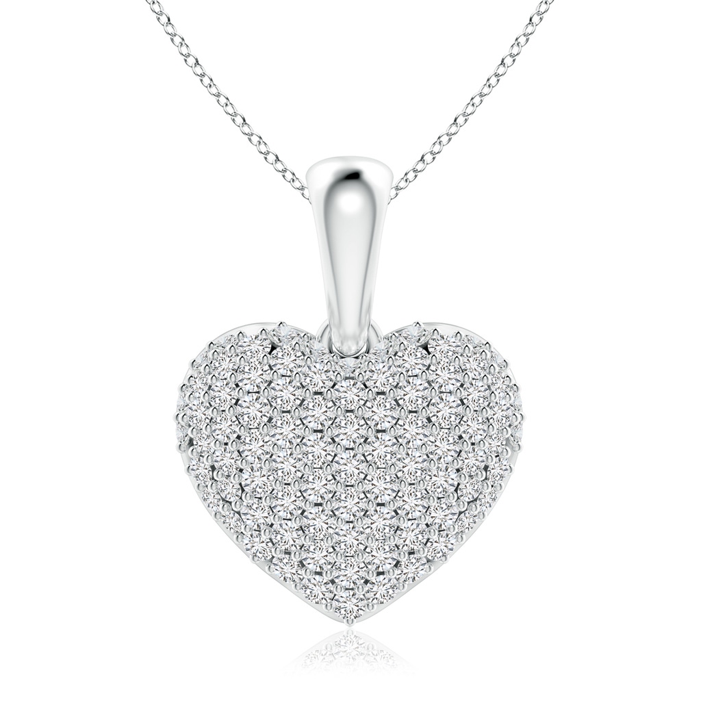 1.15mm HSI2 Pave-Set Diamond Heart Pendant in White Gold