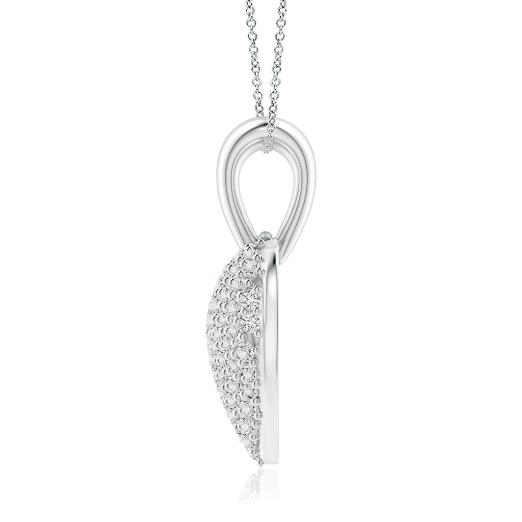 1.15mm HSI2 Pave-Set Diamond Heart Pendant in White Gold Side-1