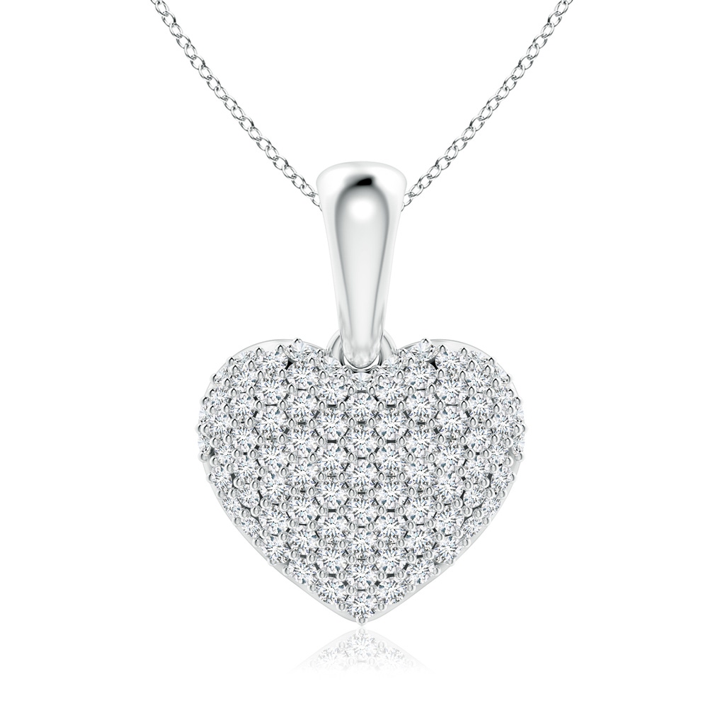 1mm GVS2 Pave-Set Diamond Heart Pendant in P950 Platinum