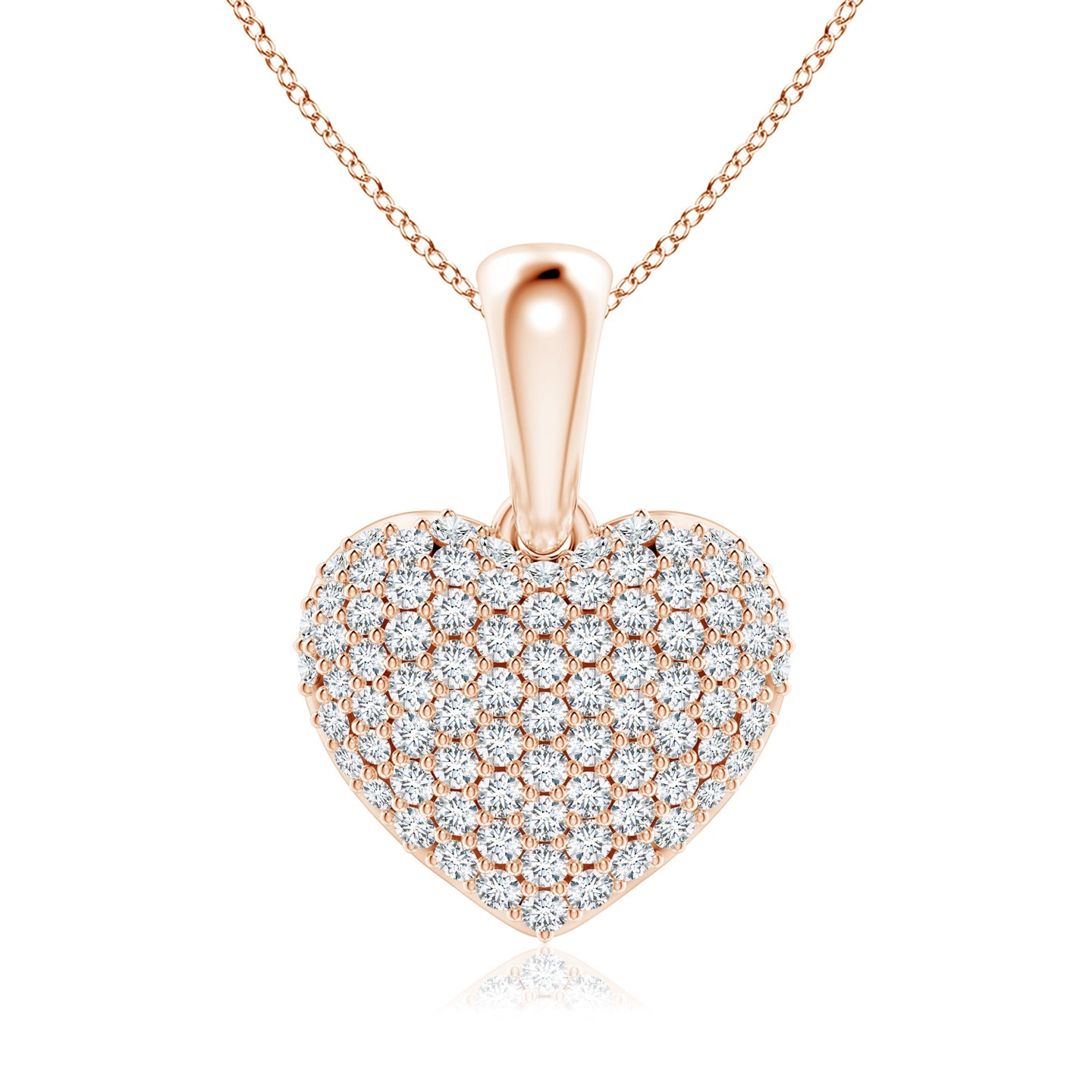 Pave-Set Natural Diamond Heart Pendant