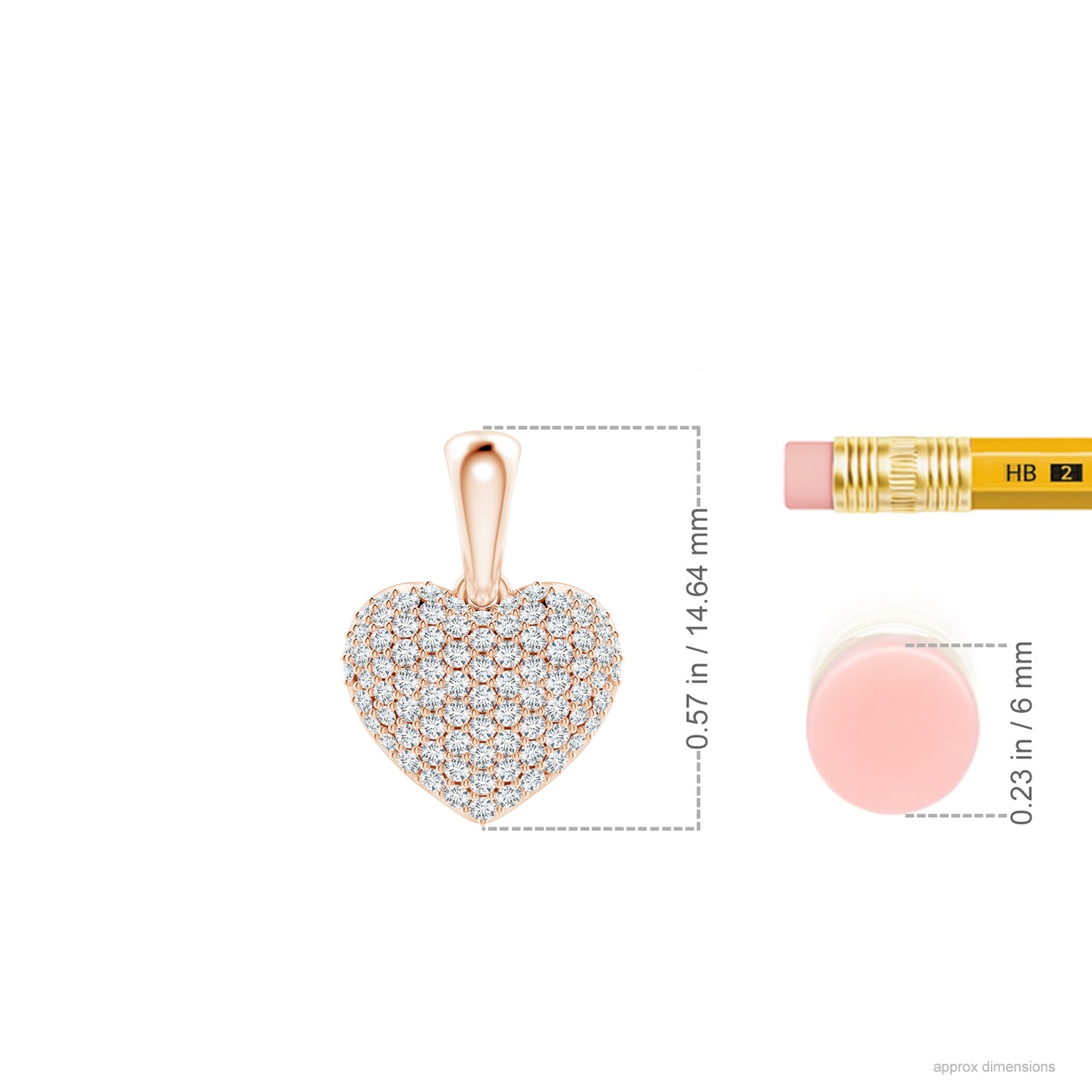 Pave-Set Natural Diamond Heart Pendant