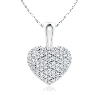 1mm GVS2 Pave-Set Diamond Heart Pendant in White Gold