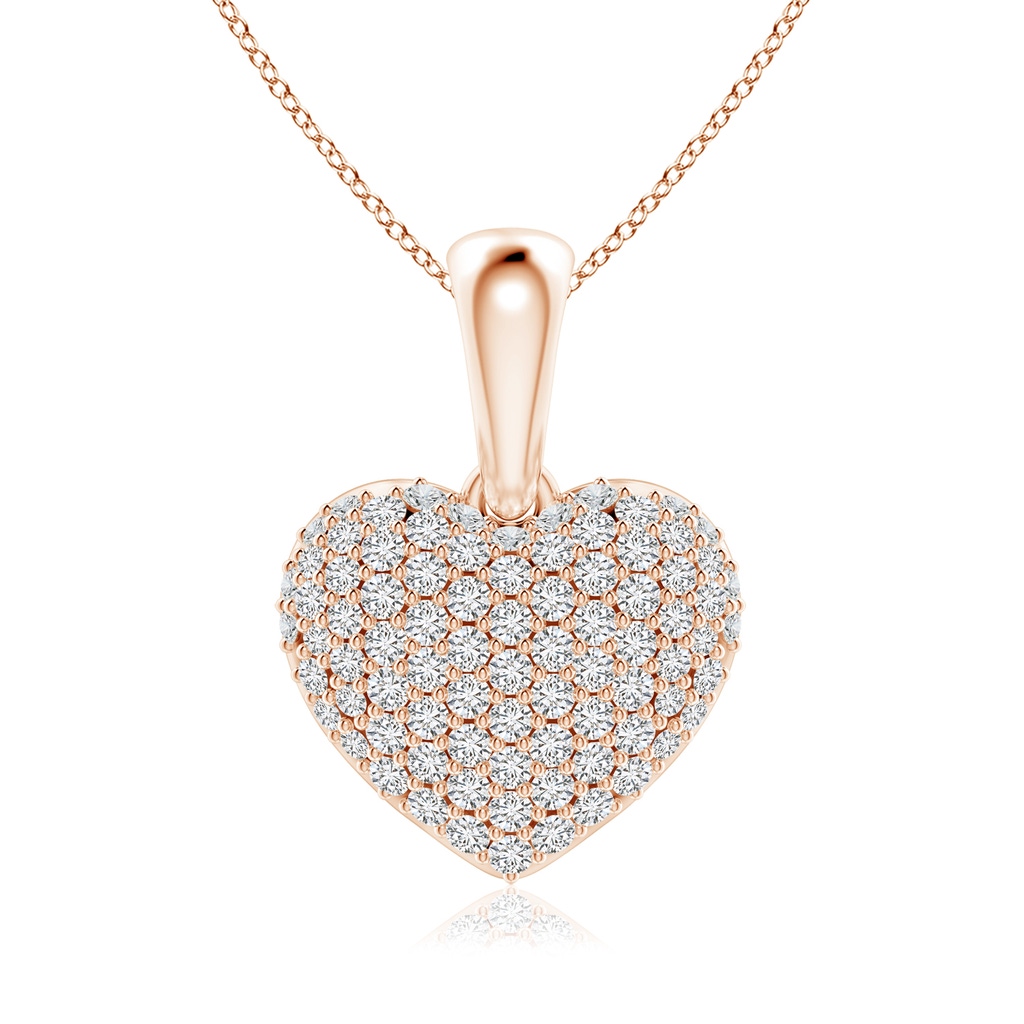1mm HSI2 Pave-Set Diamond Heart Pendant in Rose Gold 
