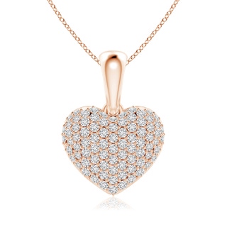 1mm HSI2 Pave-Set Diamond Heart Pendant in Rose Gold
