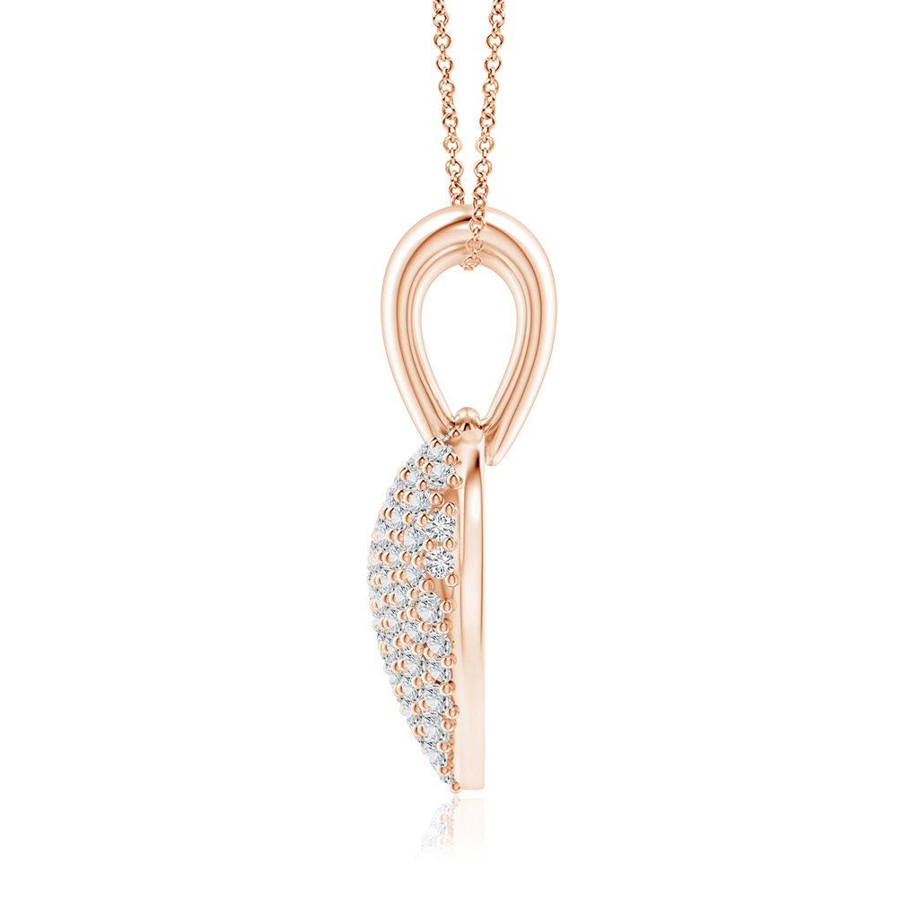 1mm HSI2 Pave-Set Diamond Heart Pendant in Rose Gold Side-1
