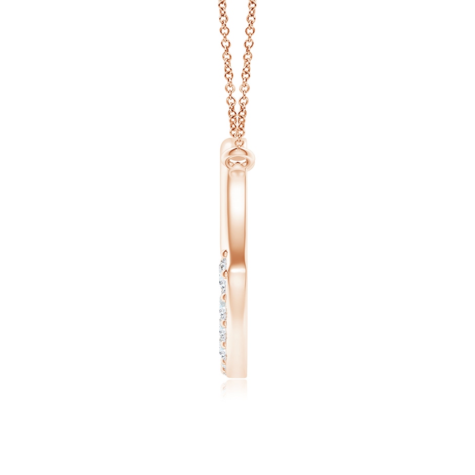 2.3mm GVS2 Prong-Set Diamond Tilted Heart Pendant in Rose Gold side 1