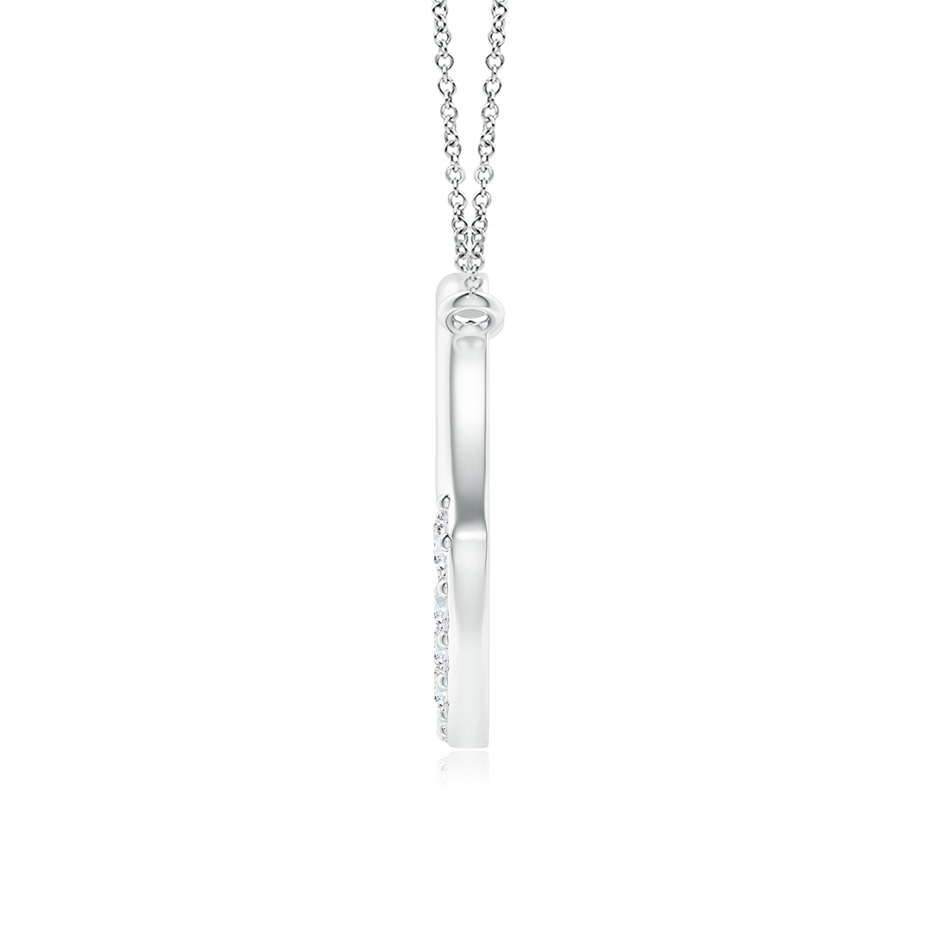 2.3mm GVS2 Prong-Set Diamond Tilted Heart Pendant in White Gold side 1