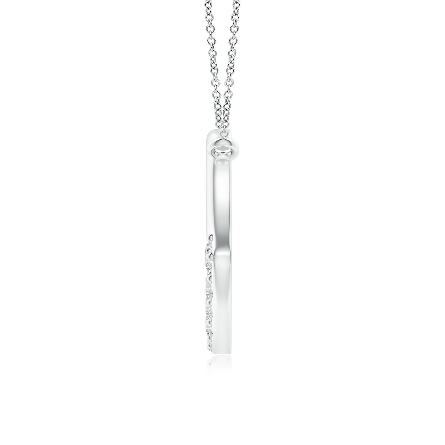 2.3mm HSI2 Prong-Set Diamond Tilted Heart Pendant in P950 Platinum