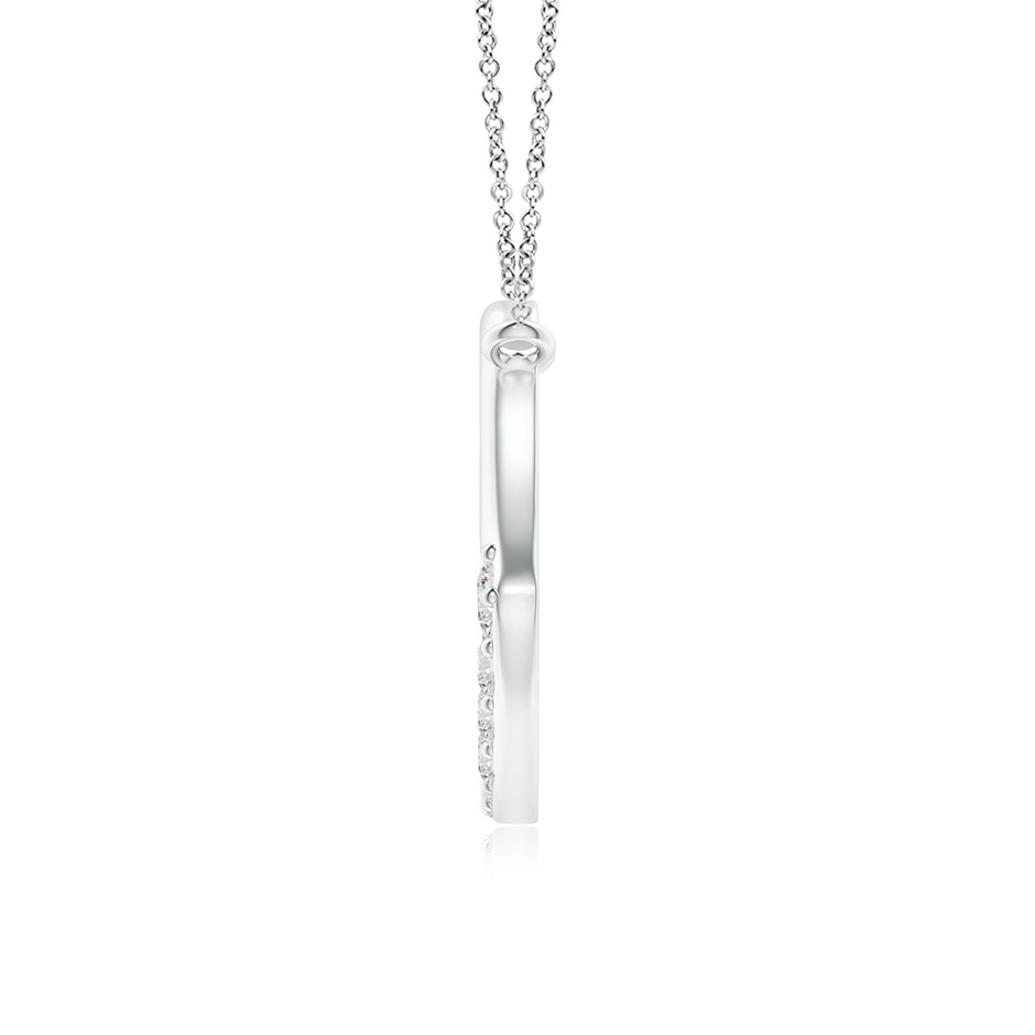 2.3mm HSI2 Prong-Set Diamond Tilted Heart Pendant in P950 Platinum side 1