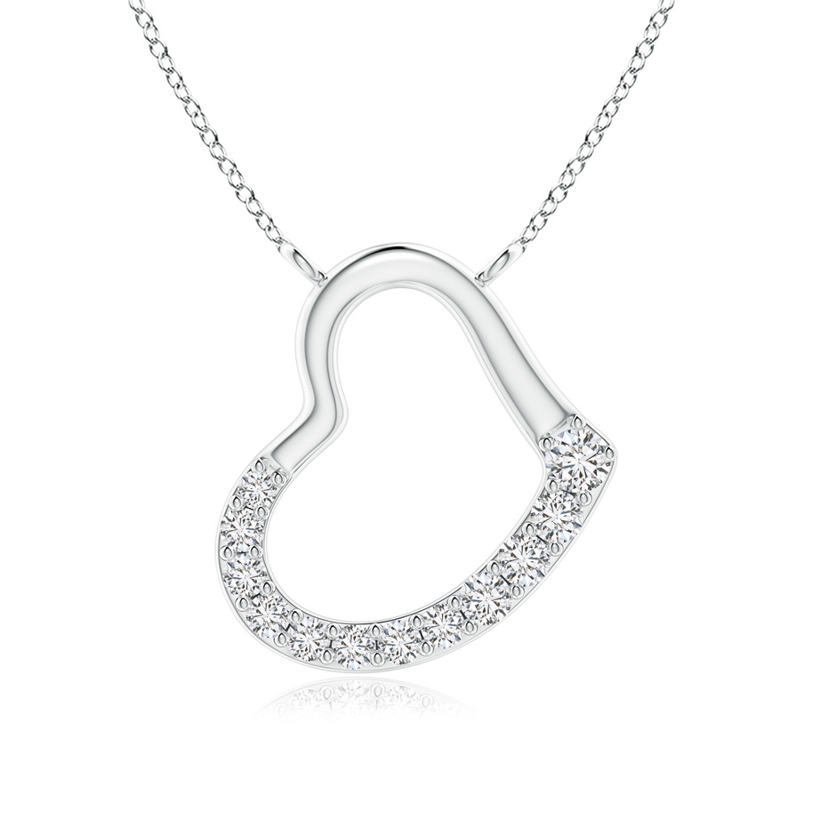 2.3mm HSI2 Prong-Set Diamond Tilted Heart Pendant in White Gold 