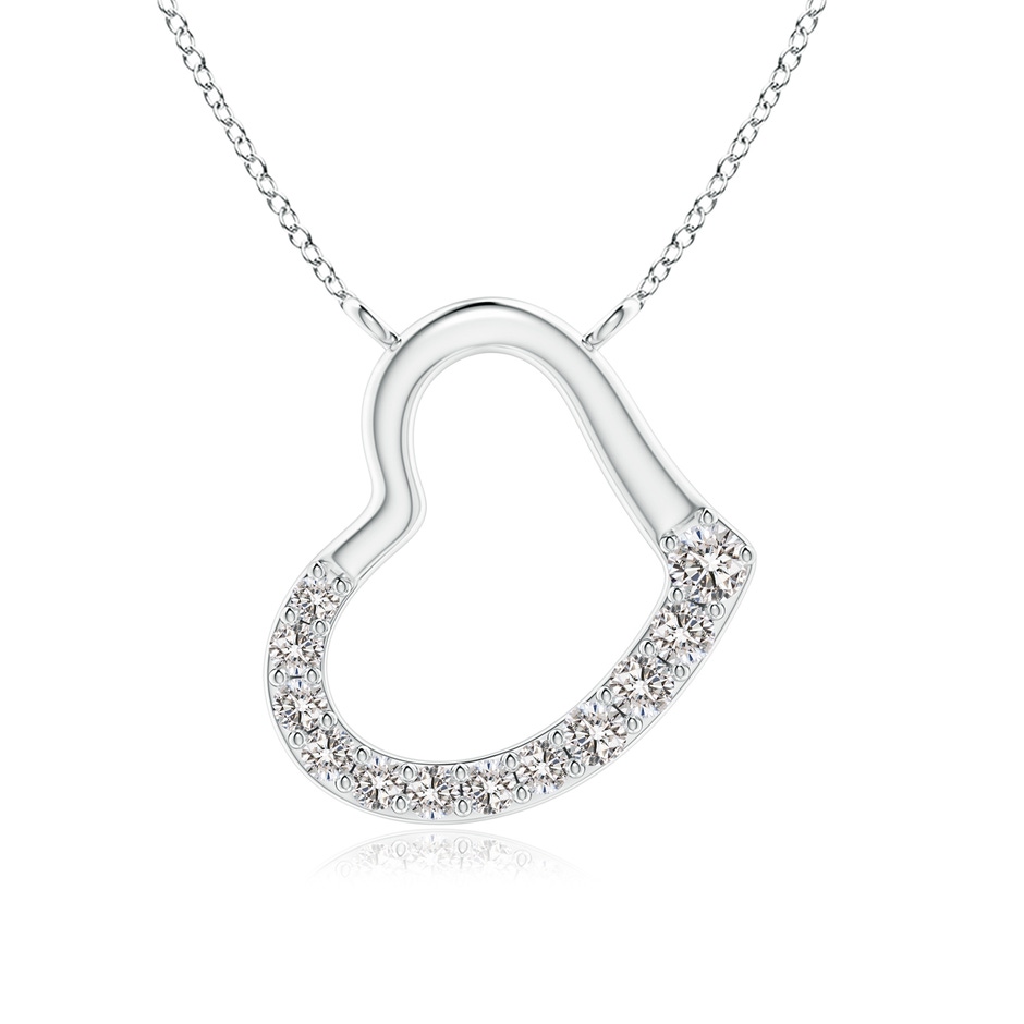 2.3mm IJI1I2 Prong-Set Diamond Tilted Heart Pendant in P950 Platinum 