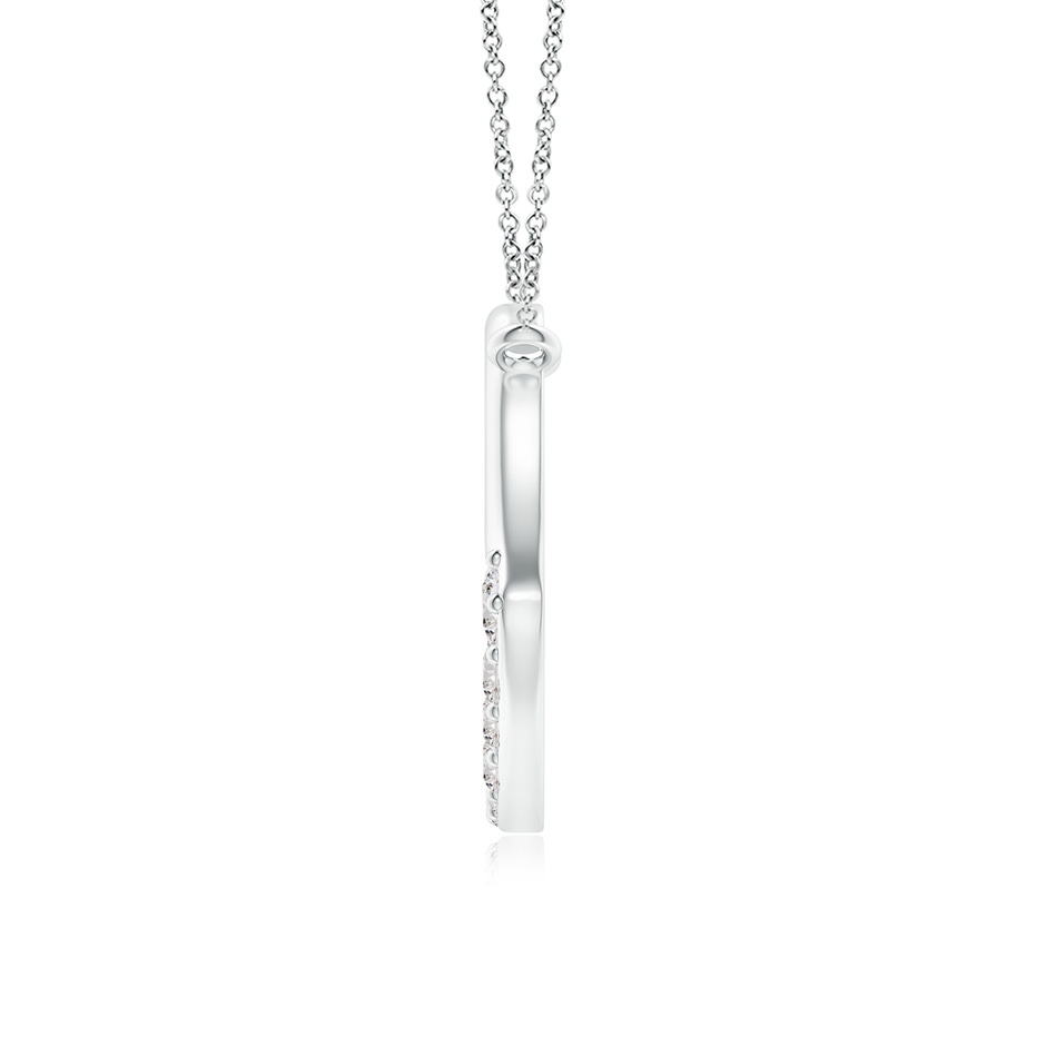 2.3mm IJI1I2 Prong-Set Diamond Tilted Heart Pendant in P950 Platinum side 1