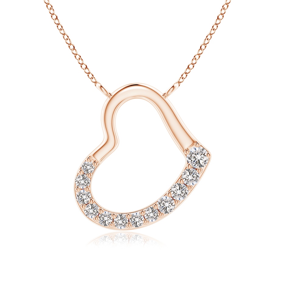 2.3mm IJI1I2 Prong-Set Diamond Tilted Heart Pendant in Rose Gold 