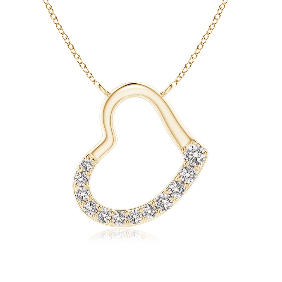 2.3mm IJI1I2 Prong-Set Diamond Tilted Heart Pendant in Yellow Gold 