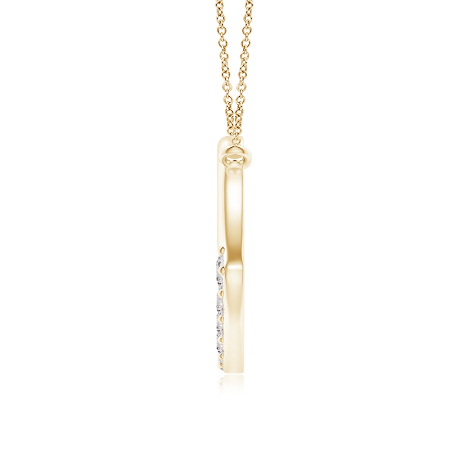 2.3mm IJI1I2 Prong-Set Diamond Tilted Heart Pendant in Yellow Gold side 1