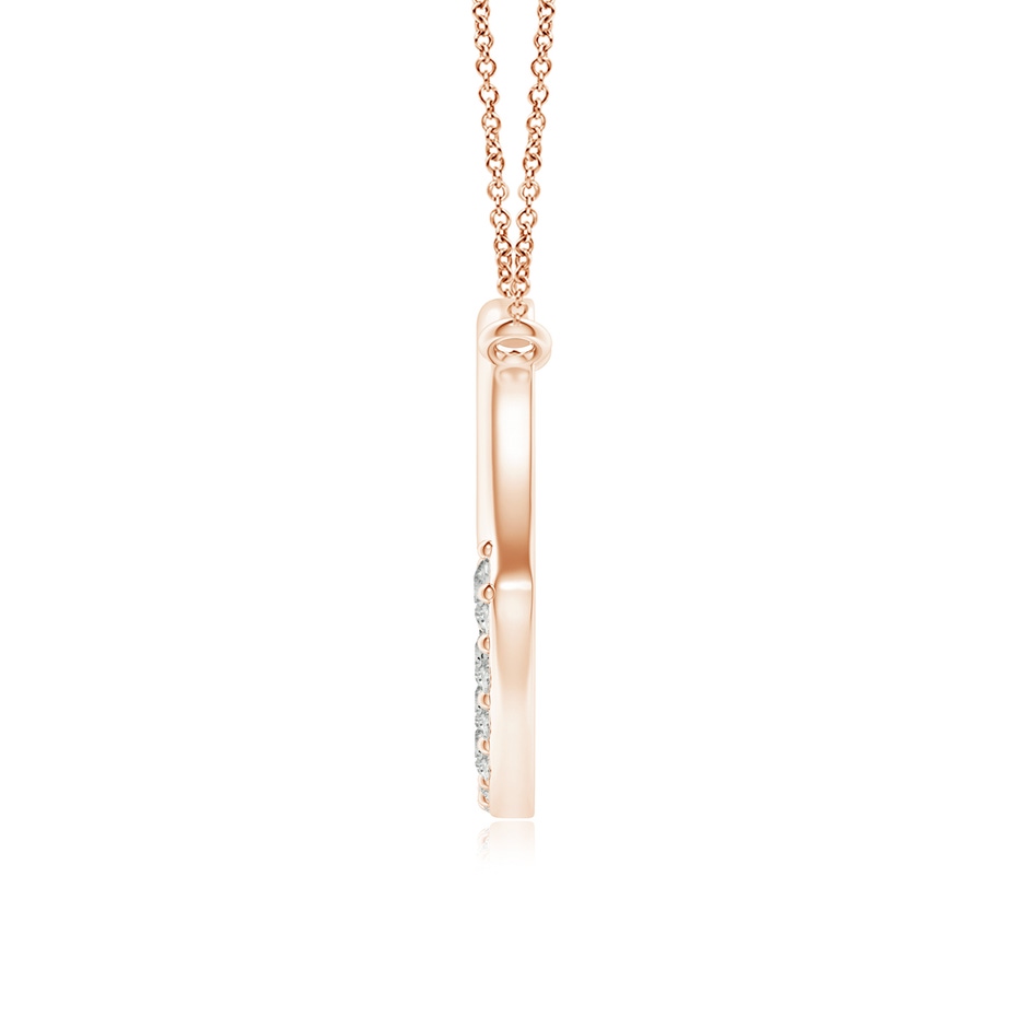 2.3mm KI3 Prong-Set Diamond Tilted Heart Pendant in Rose Gold side 1