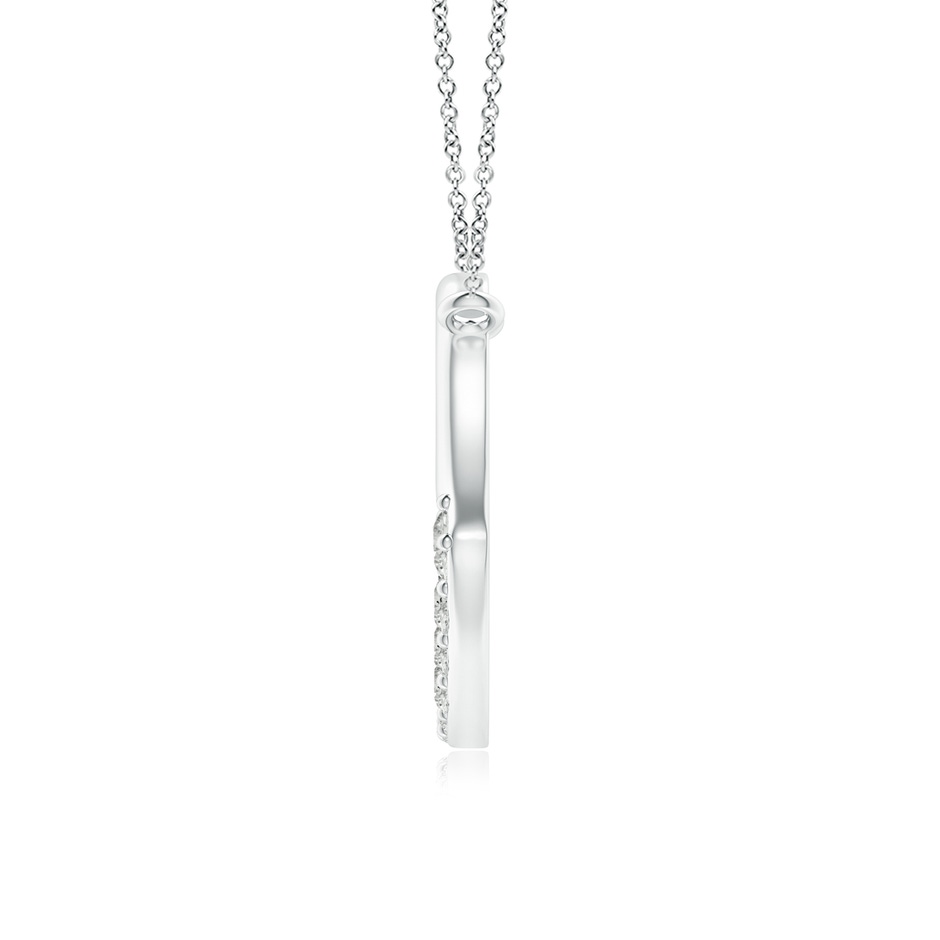 2.3mm KI3 Prong-Set Diamond Tilted Heart Pendant in White Gold side 1