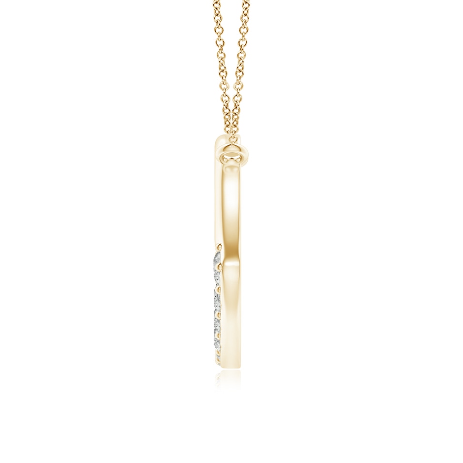 2.3mm KI3 Prong-Set Diamond Tilted Heart Pendant in Yellow Gold side 1