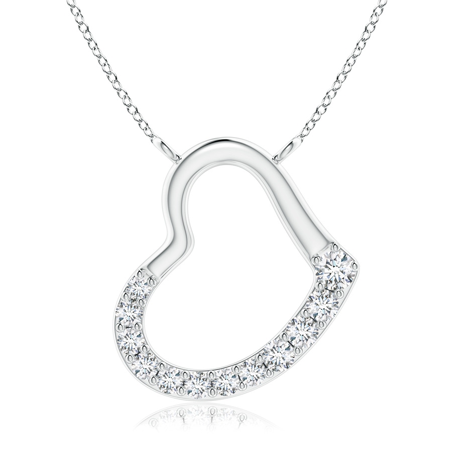 2.5mm GVS2 Prong-Set Diamond Tilted Heart Pendant in White Gold 