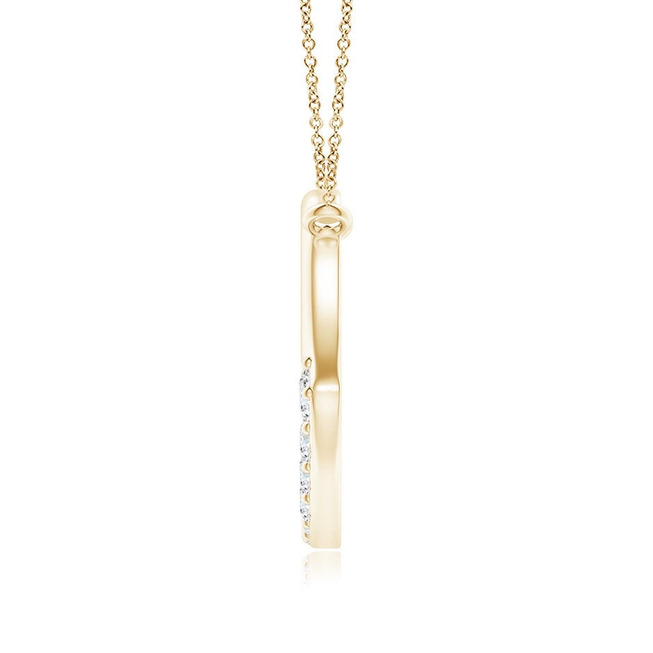 2.5mm GVS2 Prong-Set Diamond Tilted Heart Pendant in Yellow Gold side 1