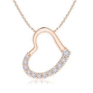 2.5mm HSI2 Prong-Set Diamond Tilted Heart Pendant in Rose Gold