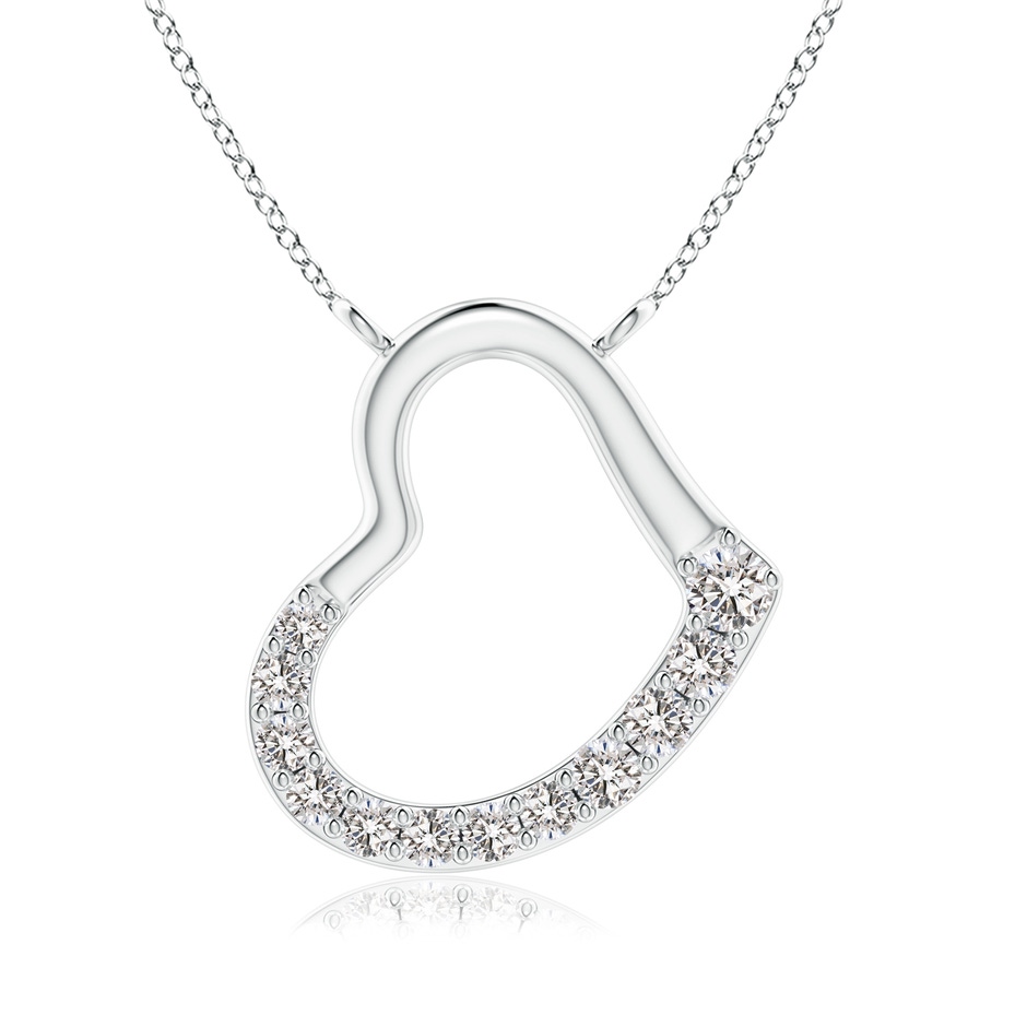 2.5mm IJI1I2 Prong-Set Diamond Tilted Heart Pendant in White Gold 