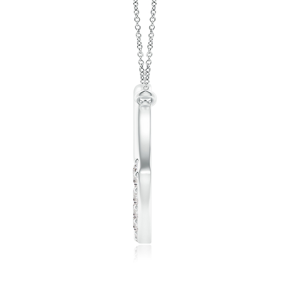 2.5mm IJI1I2 Prong-Set Diamond Tilted Heart Pendant in White Gold side 1