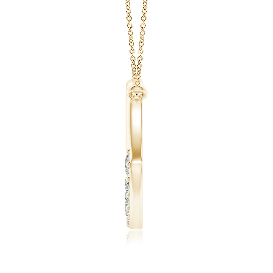 2.5mm KI3 Prong-Set Diamond Tilted Heart Pendant in Yellow Gold side 1