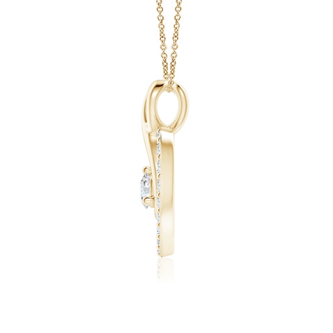 2.8mm GVS2 Diamond Heart Pendant with Infinity Loop in 18K Yellow Gold