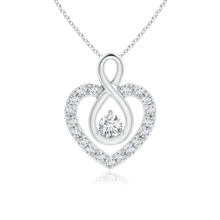 2.8mm GVS2 Diamond Heart Pendant with Infinity Loop in P950 Platinum