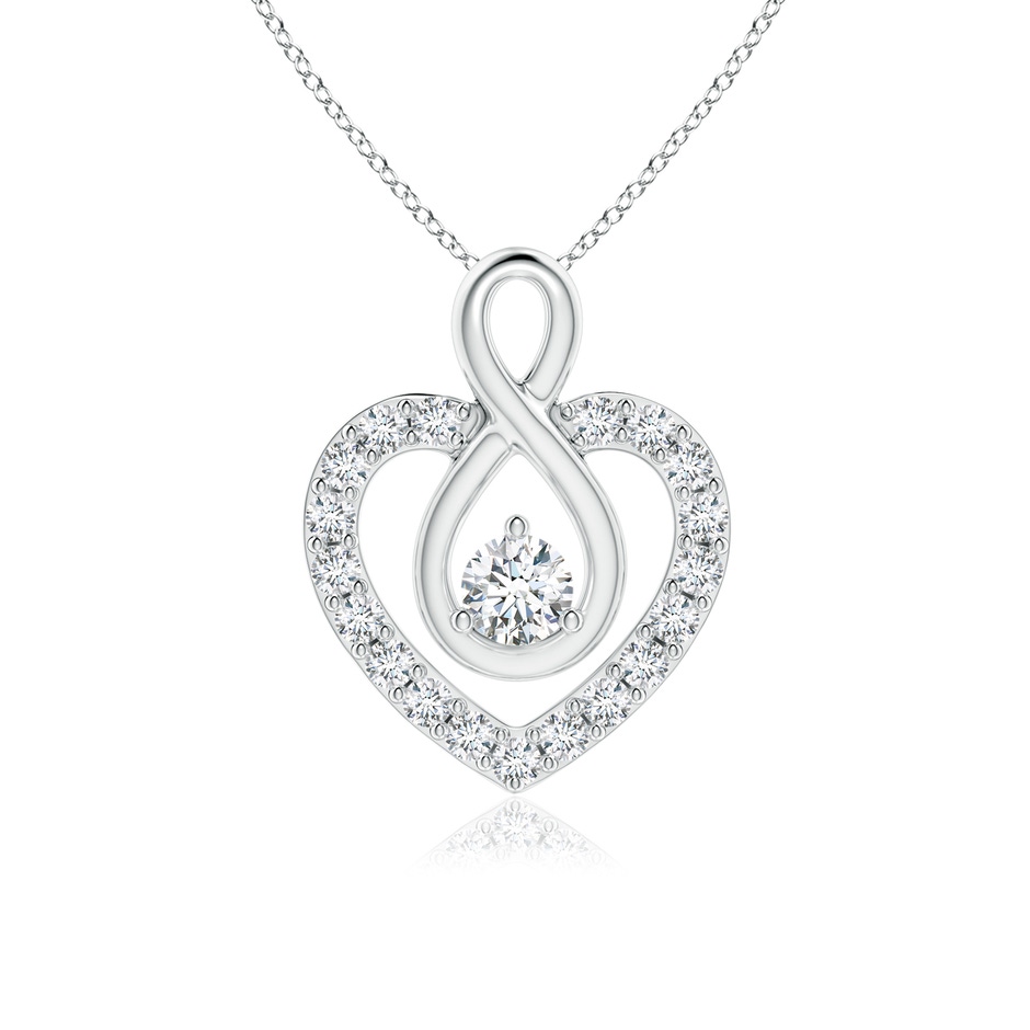 2.8mm GVS2 Diamond Heart Pendant with Infinity Loop in P950 Platinum 