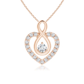 2.8mm GVS2 Diamond Heart Pendant with Infinity Loop in Rose Gold