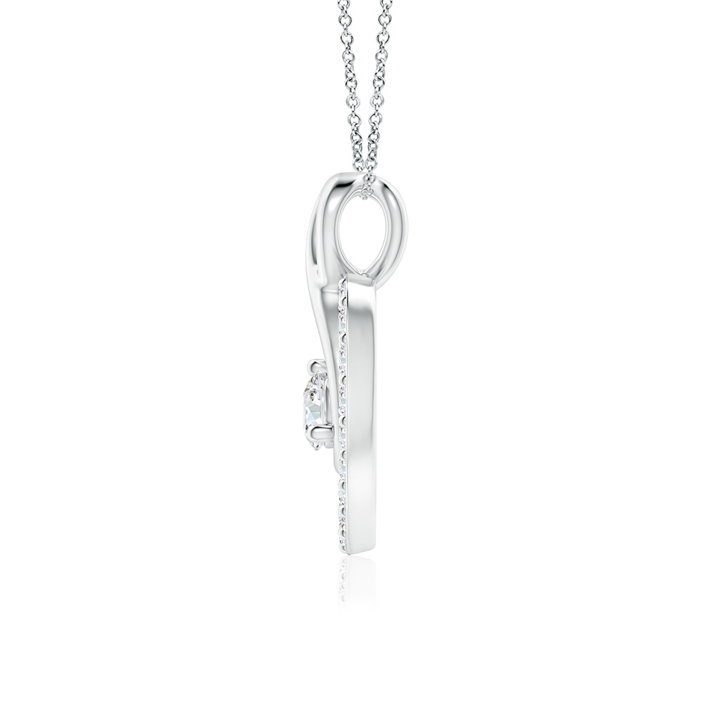 2.8mm GVS2 Diamond Heart Pendant with Infinity Loop in White Gold - side 199