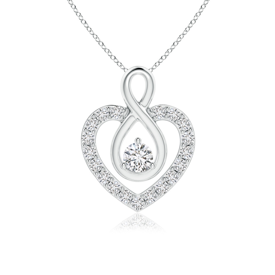 2.8mm HSI2 Diamond Heart Pendant with Infinity Loop in P950 Platinum 