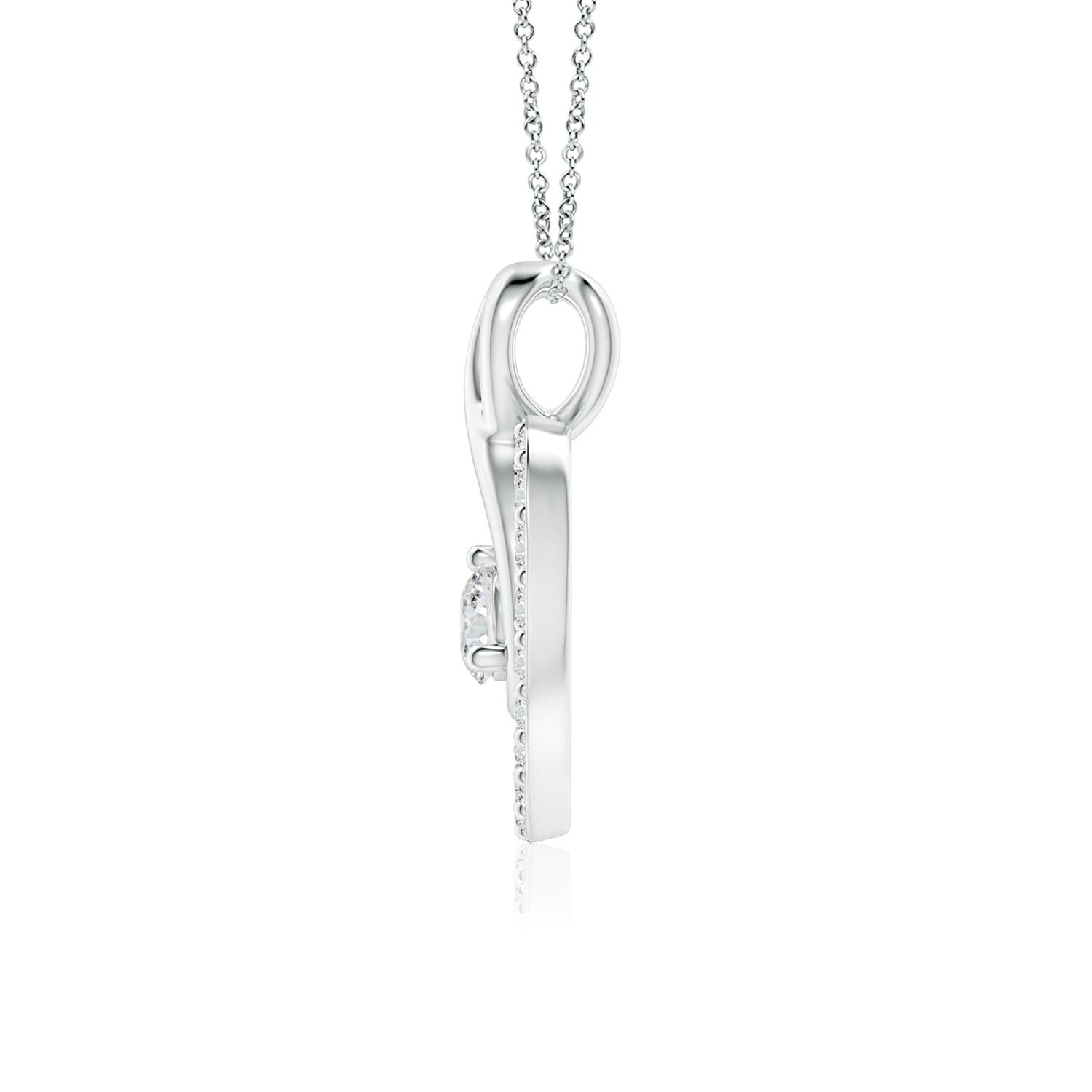 2.8mm HSI2 Diamond Heart Pendant with Infinity Loop in P950 Platinum