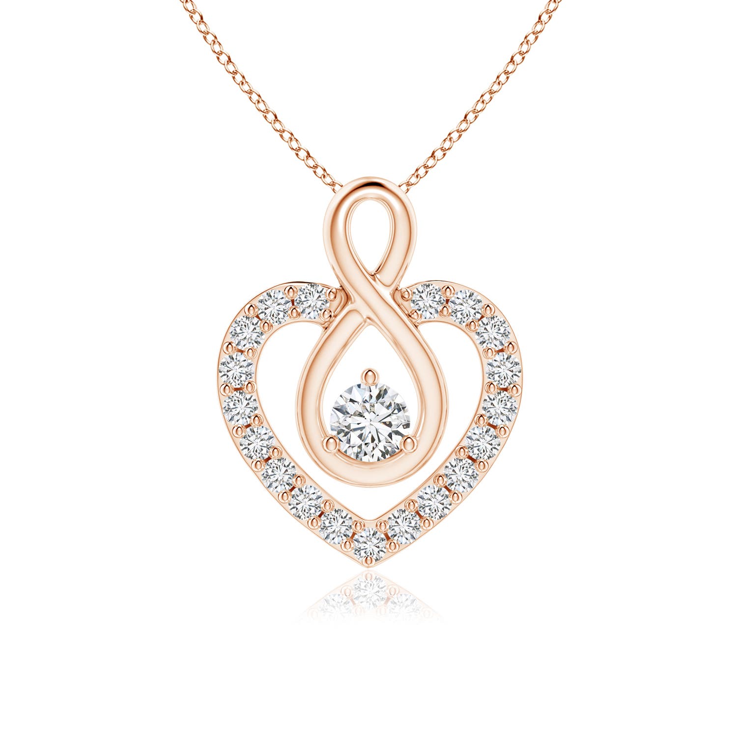 Diamond Heart Mother & Baby Pendant | Angara