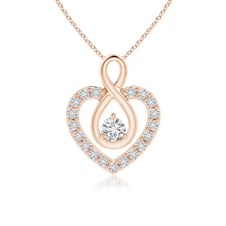 2.8mm HSI2 Diamond Heart Pendant with Infinity Loop in Rose Gold