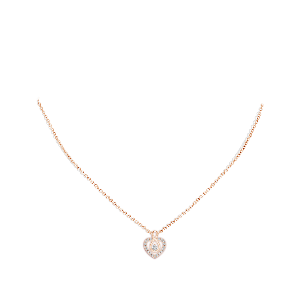 2.8mm HSI2 Diamond Heart Pendant with Infinity Loop in Rose Gold pen