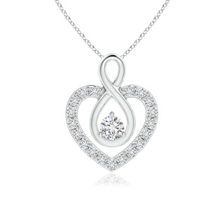 2.8mm HSI2 Diamond Heart Pendant with Infinity Loop in White Gold