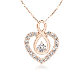 2.8mm IJI1I2 Diamond Heart Pendant with Infinity Loop in 10K Rose Gold