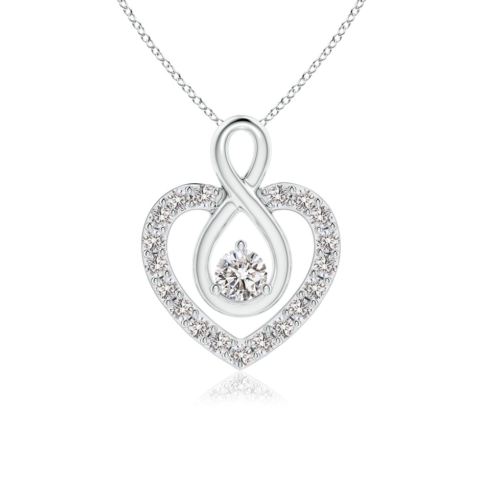 2.8mm IJI1I2 Diamond Heart Pendant with Infinity Loop in White Gold 