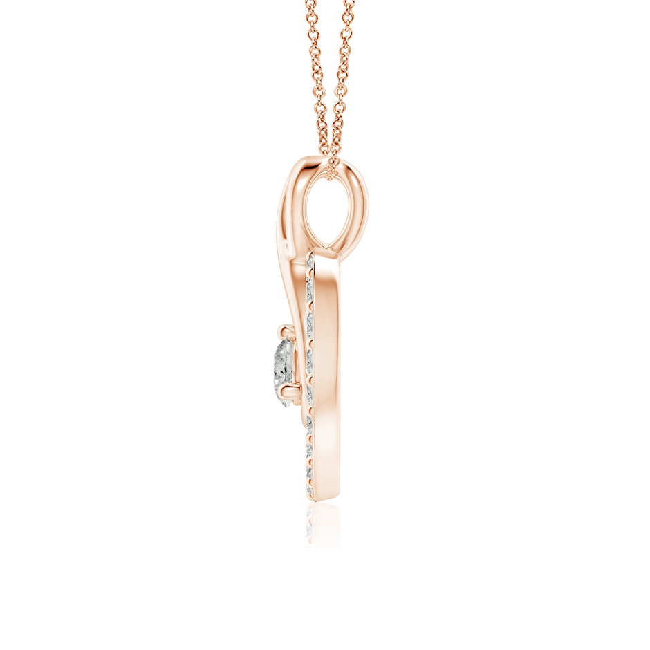 2.8mm KI3 Diamond Heart Pendant with Infinity Loop in Rose Gold side 199